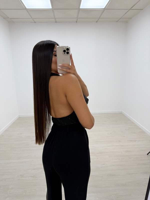 BODY HALTER BRILLO NEGRO